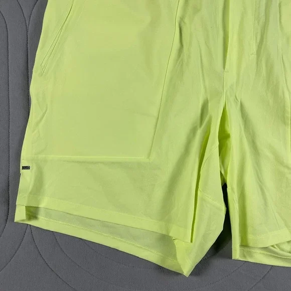 Lululemon Men Shorts XL License To Train Neon Yellow Mid Rise Athleisure Running - Picture 4 of 14